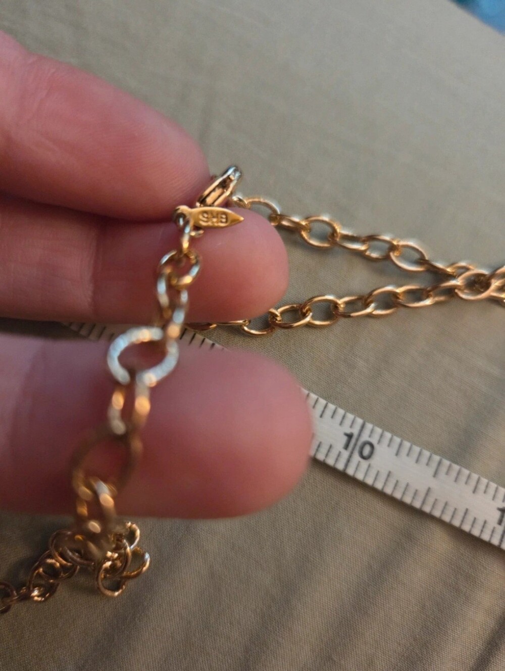 Vintage SMB Gold Tone Chain Necklace with Brown Faceted Pendant - Picture 3 of 3